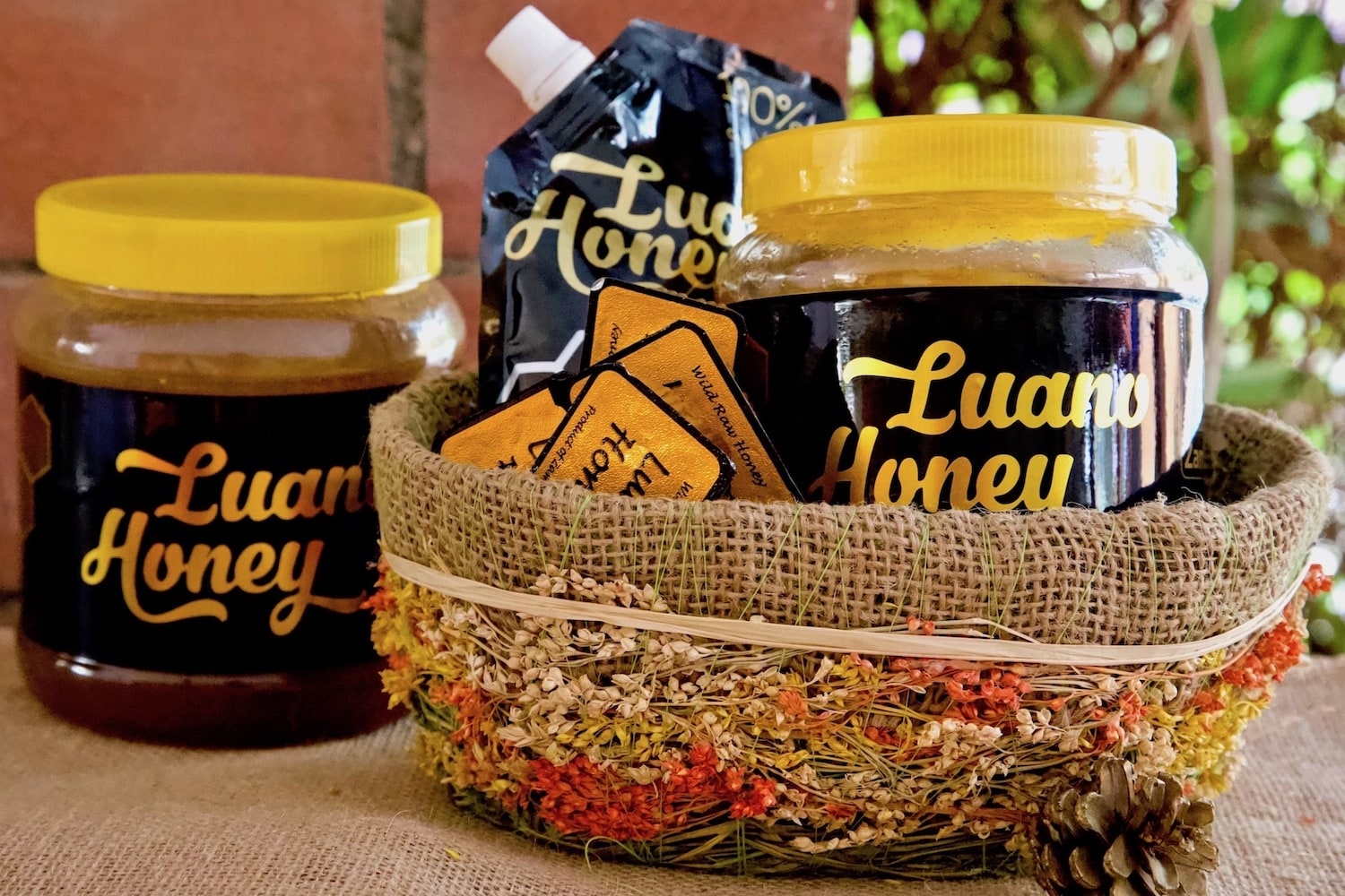 Luano Honey Jar, Pouch and Mini Cup